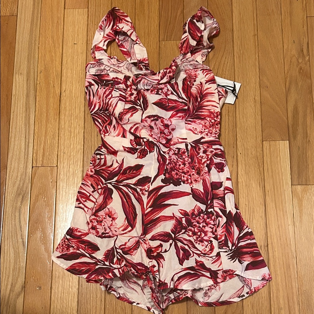 Japna Red Floral Romper